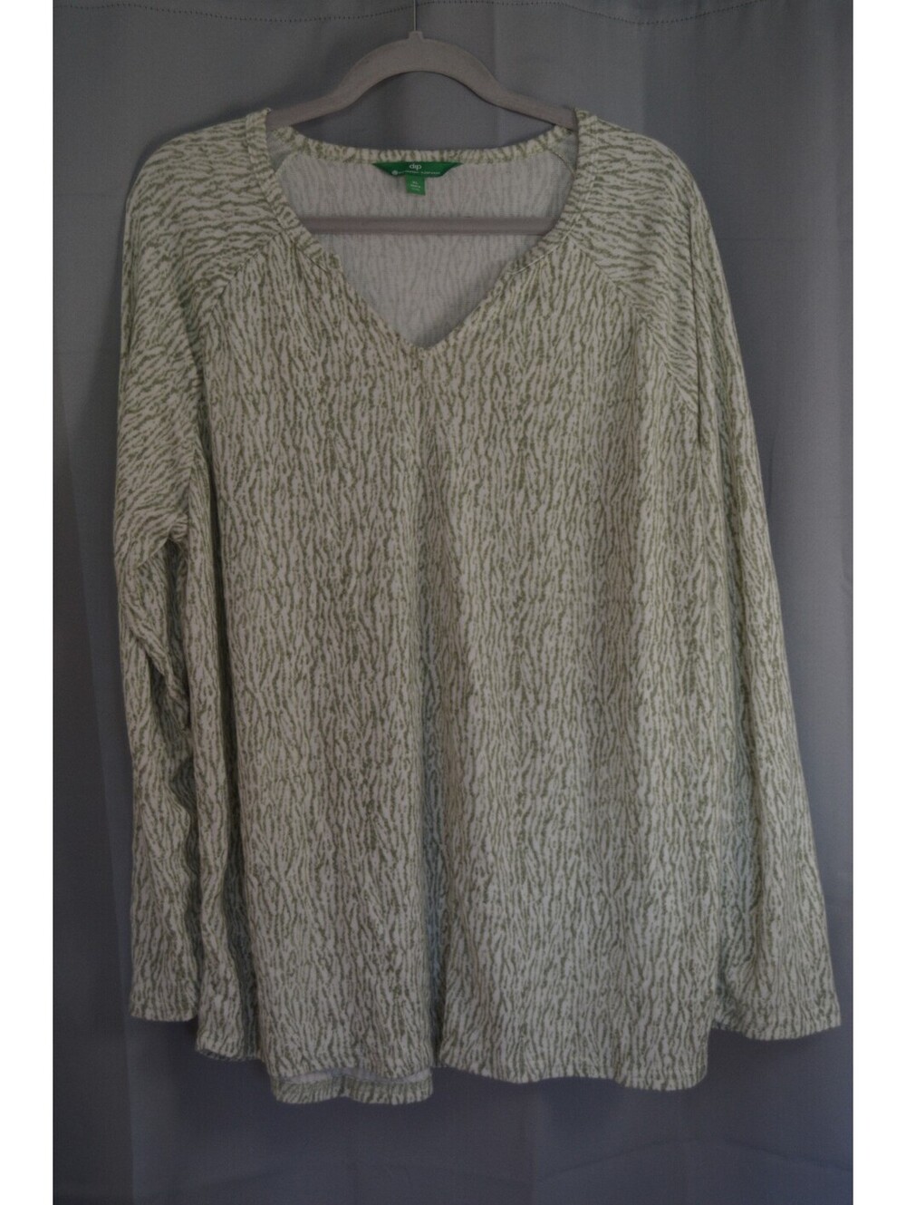 Sage Green & Beige animal print long sleeve top